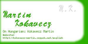 martin kokavecz business card